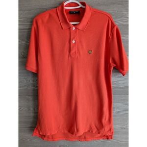 Wilkes & Riley Mens M Coral Reef Orange Pima Cotton Fox Logo Short Sleeve Polo